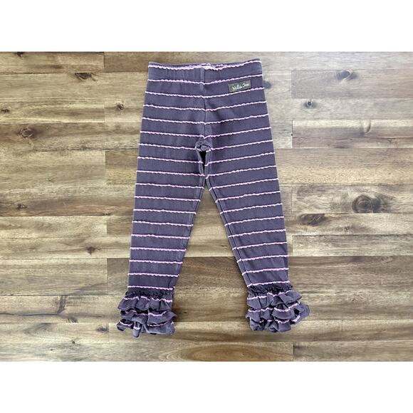 Matilda Jane Friends Forever Constance Knit Striped Leggings Pants Ruffle Purple - Picture 2 of 6